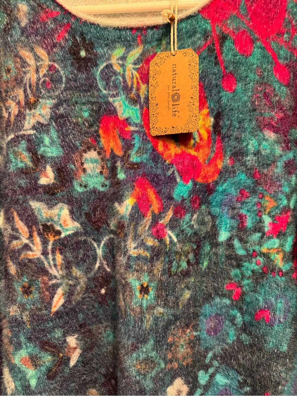 NATURAL LIFE Teal sweater cashmere-like, super soft oversized fit NWT XS - Picture 5 of 6